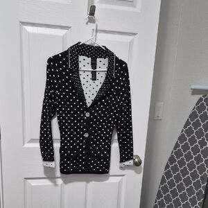 Madeline Black and White Polka Dot Knitwear